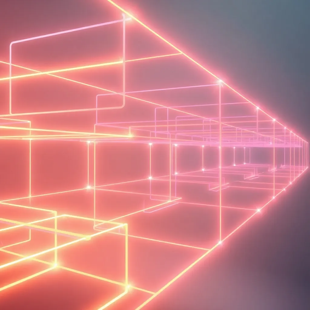 Abstract digital visualization of a structured framework, go